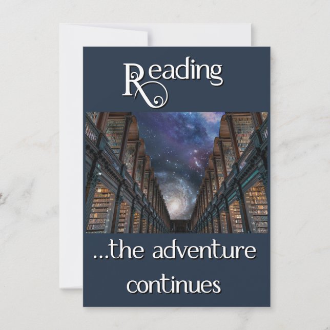 Tarjeta Leyendo, la aventura continúa (Anverso)