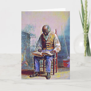 TARJETA LEYENDO LAS SCRIPTURAS BUENO ART NOTECARD