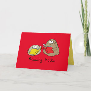 Tarjeta Leyendo Rocas Cute Niños Personalizado