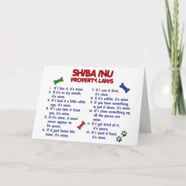 Tarjeta Leyes 2 de la propiedad de SHIBA INU (Anverso)