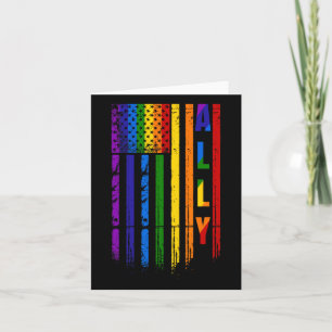 Tarjeta Lgbt Lgbtq Orgullo Arcoiris Bandera Norteamericana