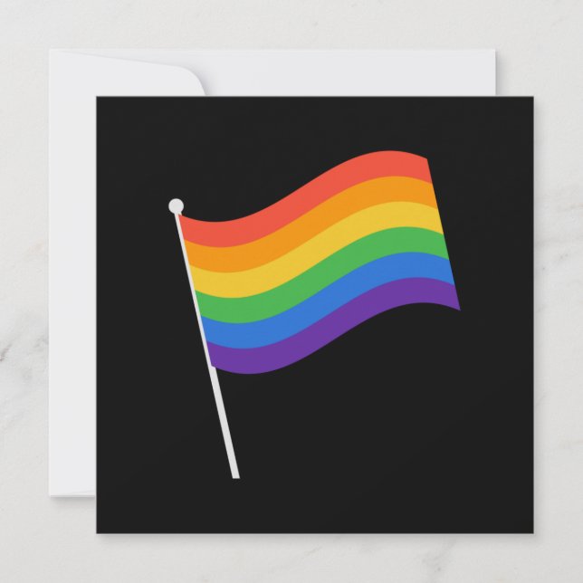 Tarjeta LGBT+orgullo. Bandera arco iris (Anverso)