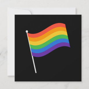 Tarjeta LGBT+orgullo. Bandera arco iris