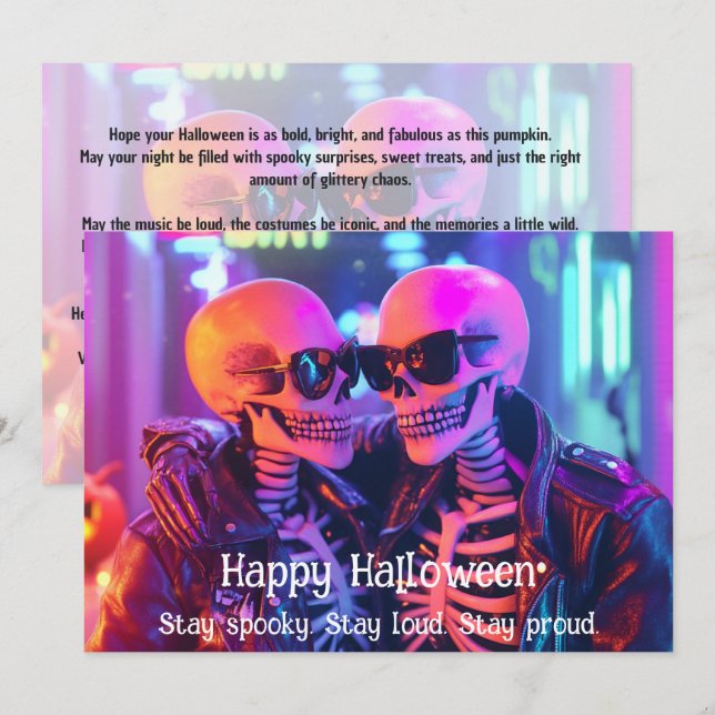 Tarjeta LGBT Spooky & Stunning 🎃🌈 (Anverso / Reverso)