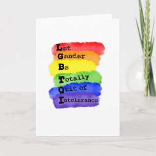Tarjeta LGBTQ -Dejemos Que El Género Se Deje De La Intoler