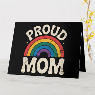Tarjeta LGBTQ Orgullosa mamá Orgullo gay Día de la Madre A