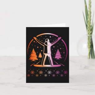Tarjeta Lgbtq Snowboarding Invierno Sutil Orgullo Lésbico