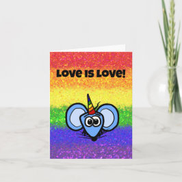 Tarjeta LGBTQIA El amor es amor Arcoíris con Miki-Corn