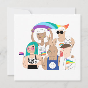 Tarjeta LGTB+Orgullo. Amor GAY. Bandera arcoiris.