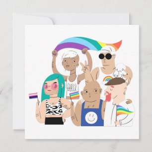 Tarjeta LGTB+Orgullo. Amor GAY. Bandera arcoiris.