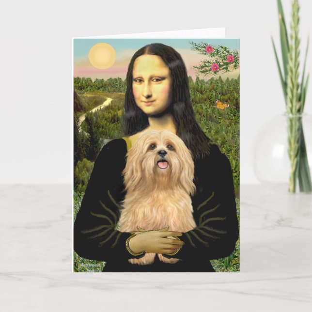 Tarjeta Lhasa Apso 9 - Mona Lisa (Anverso)