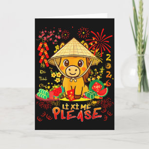 Tarjeta Li Xi Me Por favor -feliz Caballo Vietnamita Año N