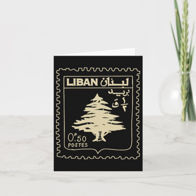 Tarjeta Líbano Vintage Apoyo Líbano Beirut Mapa Libanés (Anverso)