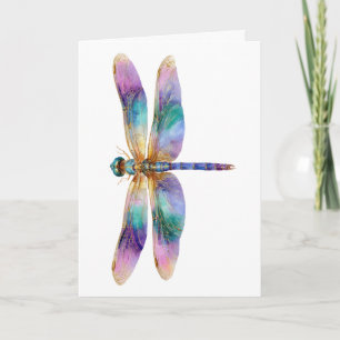 Tarjeta Libélula Colorida – Arte de la Naturaleza Iridesce
