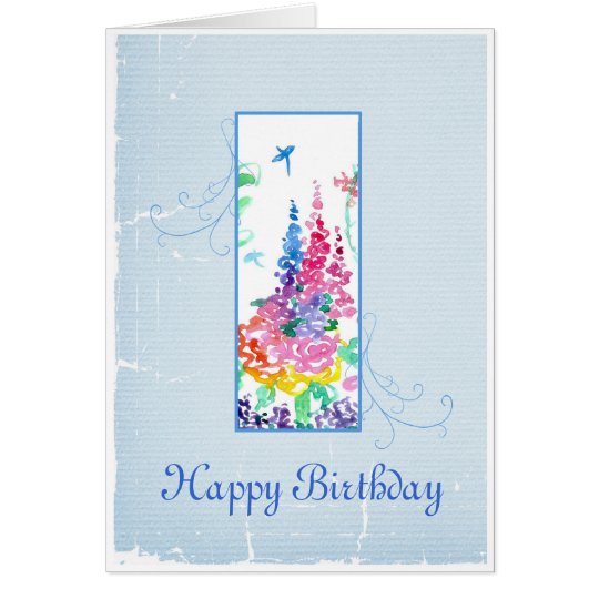 Tarjeta Libélula del jardín de la primavera de la acuarela