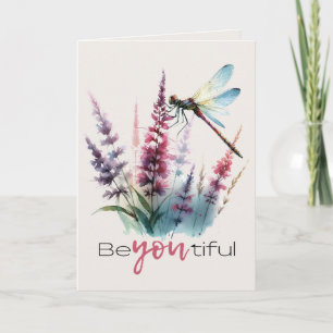 Tarjeta Libélula en Acuarela Hermoso Ánimo