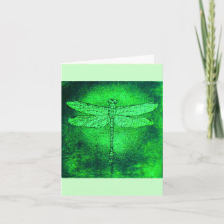 Tarjeta Libélula verde Notecard