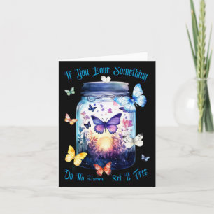 Tarjeta Liberación de mariposa abrazando al Pegatina de Li