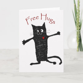 Tarjeta Libere los abrazos, el gato loco, el humor y la
