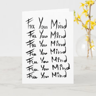 Tarjeta ¡LIBEREN LA MENTE! Cita de caligrafía motivacional