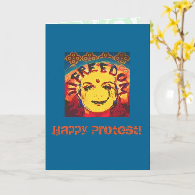 Tarjeta Libertad Cara sonriente amarilla (flor amarilla)