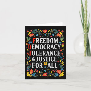 Tarjeta Libertad Democracia Tolerancia Justicia Todos Los