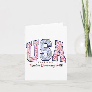 Tarjeta Libertad Democracia Verdad Usa Anti-trump 4 De Jul