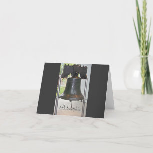 Tarjeta Liberty Bell Black Notecard de Filadelfia