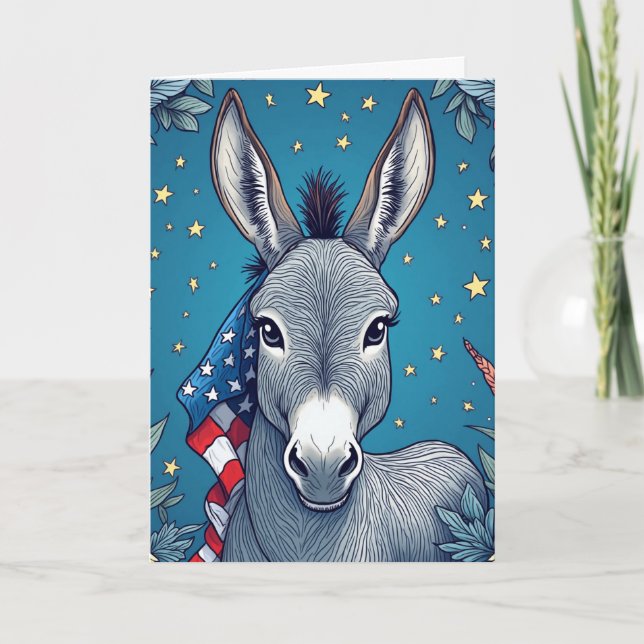 Tarjeta Liberty Donkey Flag Vote Reminder (Anverso)