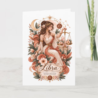 Tarjeta Libra Boho Zodiaco Terracota Astrología Botánica
