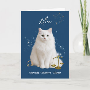 Tarjeta Libra Cat Birthday Card