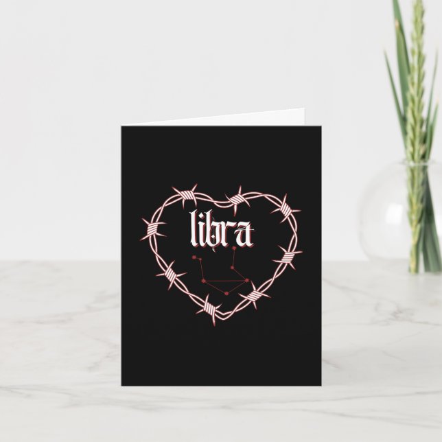 Tarjeta Libra Constellation Gothic Dark Edgy Cumpleaños (Anverso)