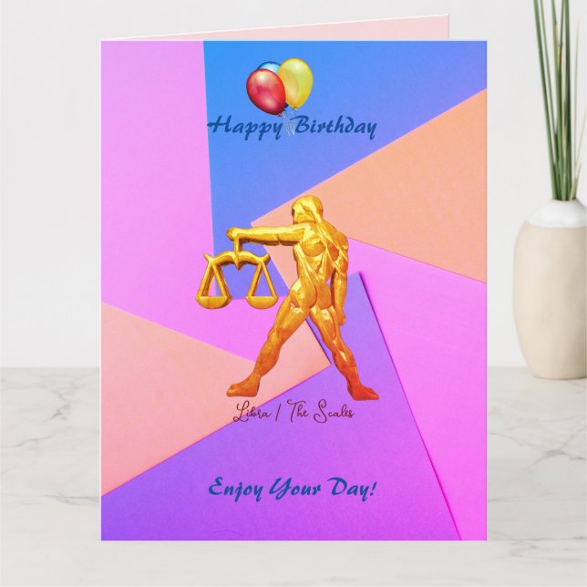 Tarjeta (Libra) Cumpleaños de Libra / 23 sept - 22 oct (Anverso)
