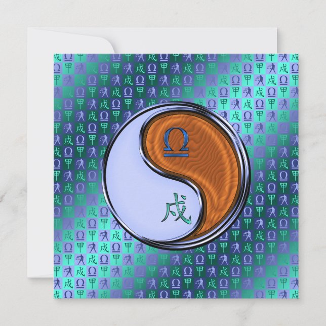 Tarjeta Libra y Perro de Madera (Anverso)