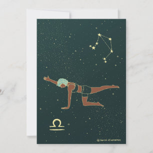 Tarjeta Libra Yoga Chica Cumpleaños