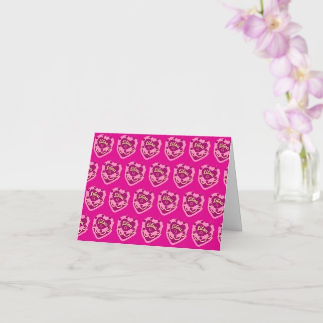 Tarjeta Libra Zodiac Coquette Heart Birthday Cake (Orquídea)
