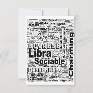 Tarjeta Libra Zodiac Word Cloud Inspiration Greeting