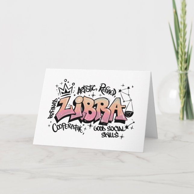 Tarjeta Libra Zodiaco Graffiti  (Anverso)