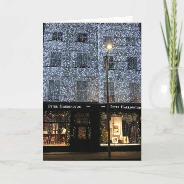 Tarjeta Librería Navidades de fotografía nocturna Fulham R (Anverso)