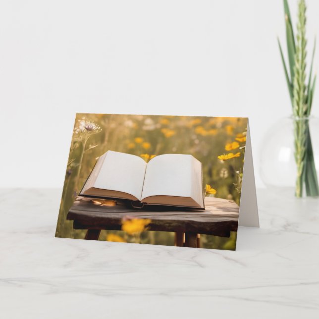 Tarjeta Libro Abierto En El Cumpleaños De Los Flores Silve (Anverso)
