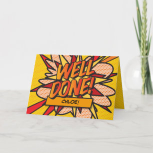 Tarjeta Libro Cómic Personalizado Pop Art WELL DONE