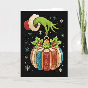 Tarjeta Libro de adorno navideño retro Profesor de Navidad