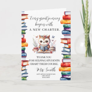 Tarjeta Libro de Agradecimiento para Maestros de Nueva Car