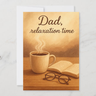Tarjeta Libro de café del tiempo de relajación del papá Co