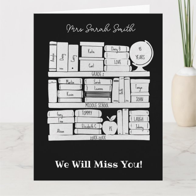 Tarjeta Libro de clases de profesores de escuela (Anverso)