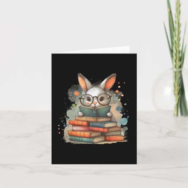 Tarjeta Libro de conejito lindo regalo de Pascua amante de (Anverso)