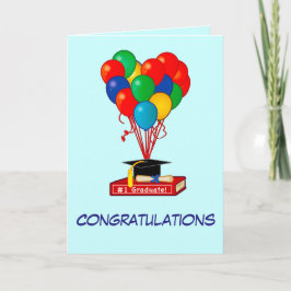 Tarjeta Libro de felicitaciones por graduación, globos, di