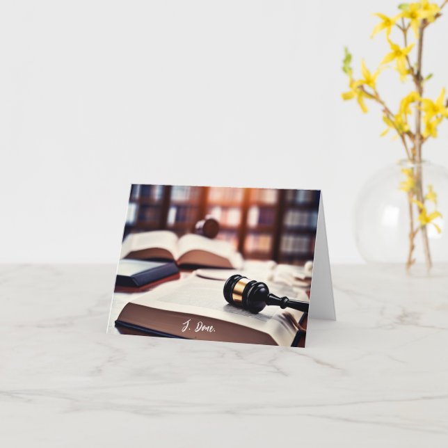 Tarjeta Libro de graduación de la Facultad de Derecho pers (flor amarilla)