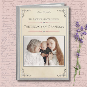 Tarjeta Libro de Historias de la Abuela de Lujo Moderno pa