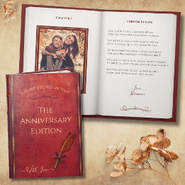 Tarjeta Libro de Historias de Poemas de Aniversario Románt